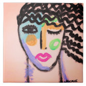 Original Abstraktes Portrait einer Frau Fliese (Vorderseite)