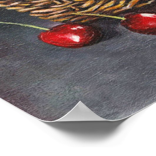 Original Acrylic Red Cherry Poster (Ecke)