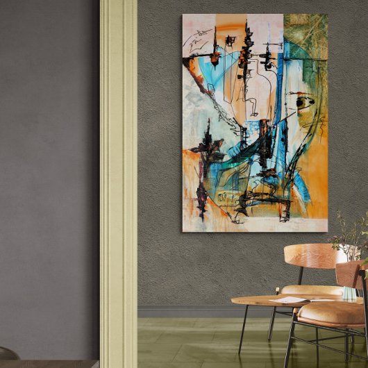 Original Acrylmalerei auf glänzendes Poster