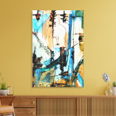 Original Acrylmalerei auf Leinwand ummantelt (Insitu (Wohnzimmer))