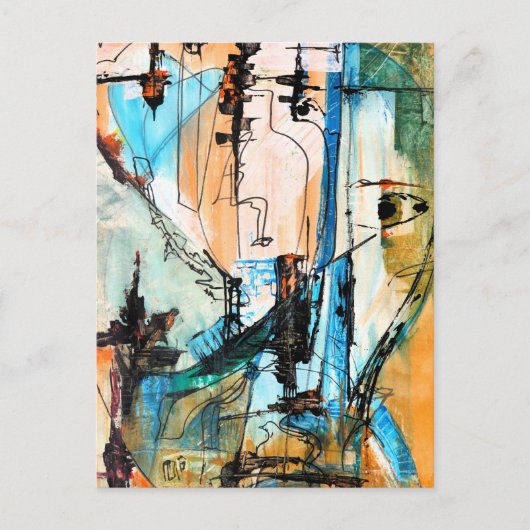 Original Acrylmalerei auf Postkarte (Vorderseite)