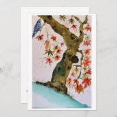 Original Ahornbaumkunst auf Blank Card Einladung (Vorne/Hinten)
