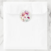 Original Aquarell-Garten-Blume Kosmos Runder Aufkleber (Tasche)