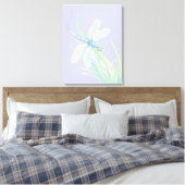 Original Aquarellblau-grüne Libelle Leinwanddruck (Insitu (Schlafzimmer))