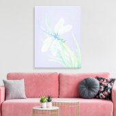 Original Aquarellblau-grüne Libelle Leinwanddruck (Insitu (Wohnzimmer))