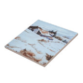 Original Aquareller Winterstallenlandschaft Tile Fliese (Seite)