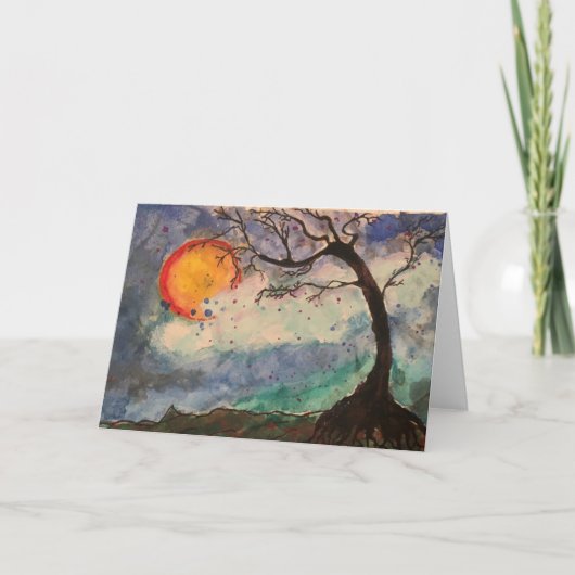 Original Aquarellkunst: Ein Wunschbaum von Mary Go Dankeskarte (Vorderseite)