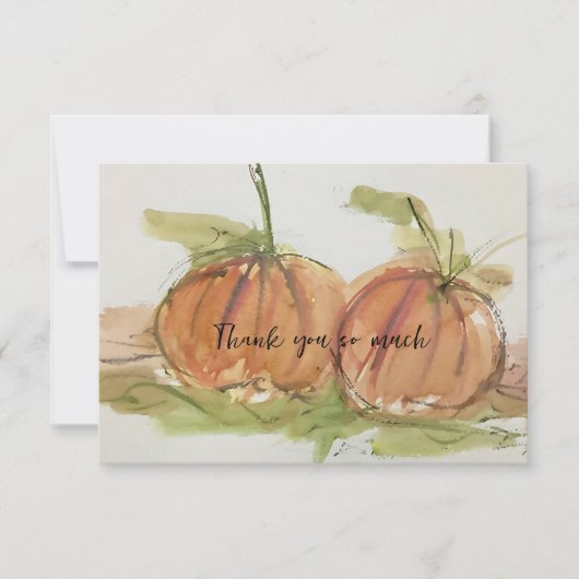 Original Aquarellskizze Pumpkin Dankeskarte (Vorderseite)