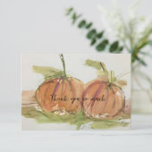 Original Aquarellskizze Pumpkin Dankeskarte (Stehend Vorderseite)