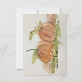 Original Aquarellskizze Pumpkin Dankeskarte (Rückseite)