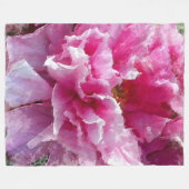 ** Original Art AR1 - Pink Peony Floral Malerei Fleecedecke (Vorderseite (Horizontal))