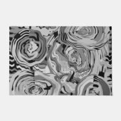 Original Art Blumengrau & Schwarz Design Außenbere Fußmatte (Vorderseite)