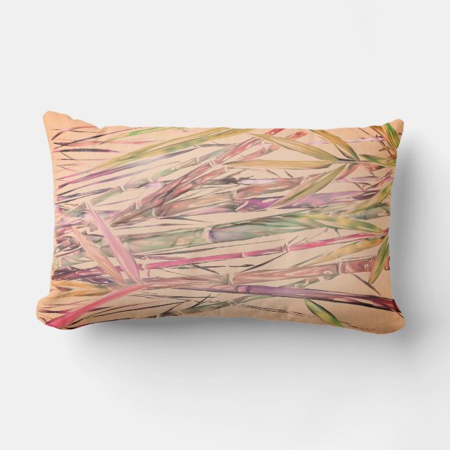 Original Art Digital Wasserfarbe Bamboo Pillow Lendenkissen (Vorderseite)