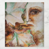 Original art hojas de otoño Herbstblätter Weinetikett (Einzelnes Label)