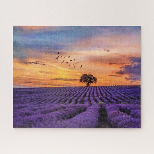 Original Art Lone Tree Friedliche Landschaft Puzzle (Horizontal)