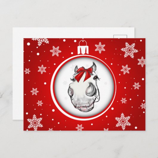 Original Art Niedlich Pony Weihnachtspostkarte Postkarte (Vorne/Hinten)