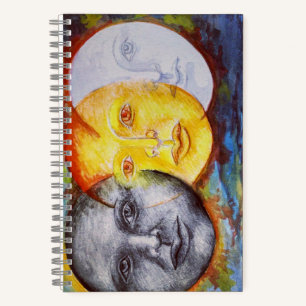 Original Art Sonnenmond Elipbook Notizblock
