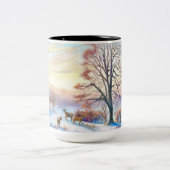 Original Art von Katie Hutter Snowy Scene 3 Dee Zweifarbige Tasse (Mittel)