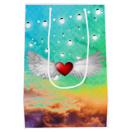 ORIGINAL ART WINGED HEAT Gift Bag Mittlere Geschenktüte (Rückseite)