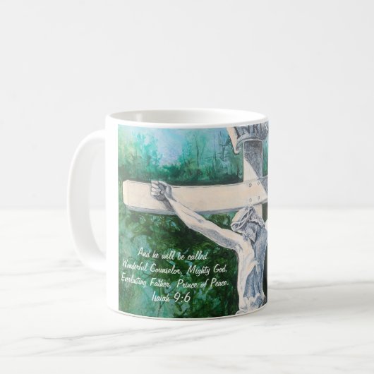 Original Art Work Christmas Isaiah 9:6 Kaffeetasse (Vorderseite Links)