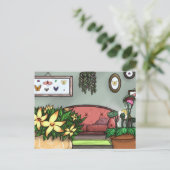 Original Artwork - Sitzecke Postkarte (Stehend Vorderseite)