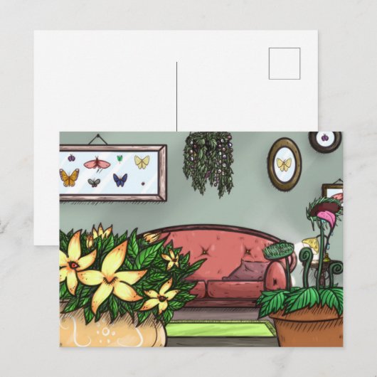 Original Artwork - Sitzecke Postkarte (Vorne/Hinten)