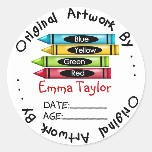 Original Artwork Stickers - Crayons (Vorderseite)