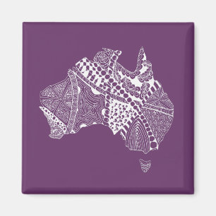Original Australia Map Art - Wählen Sie Ihre Farbe Magnet