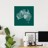 Original Australia Map Art - Wählen Sie Ihre Farbe Poster (Heimbüro)
