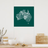Original Australia Map Art - Wählen Sie Ihre Farbe Poster (Küche)