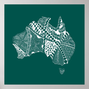 Original Australia Map Art - Wählen Sie Ihre Farbe Poster