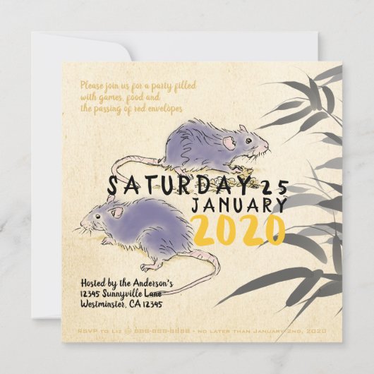 Original Bamboo Rats Lackierung Wünsche in Chinesi (Rückseite)