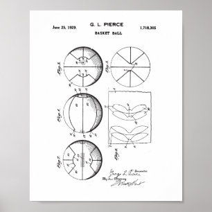 Original Basketball-Patent, Vintages Ball-Poster Poster
