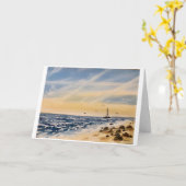 Original Beach and Rocks Art auf Blank Card Karte (Gelbe Blume)