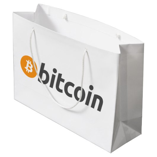 Original Bitcoin Btc Große Geschenktüte (Rückseite Schrägansicht)