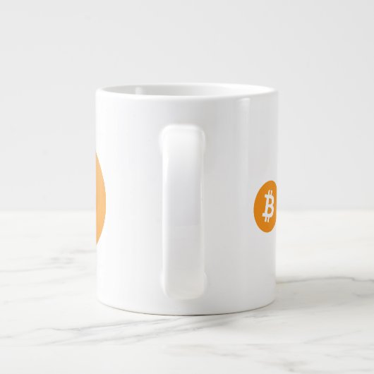 Original Bitcoin-Logo Große Kaffee-Tasse Jumbo-Tasse (Rückseite)