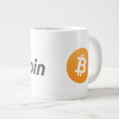Original Bitcoin-Logo Große Kaffee-Tasse Jumbo-Tasse (Vorderseite Rechts)