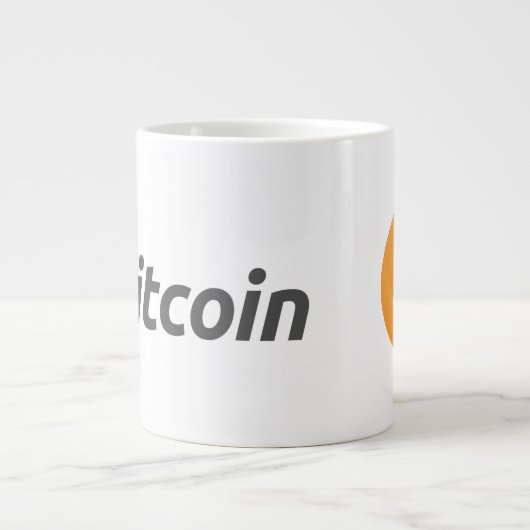 Original Bitcoin-Logo Große Kaffee-Tasse Jumbo-Tasse (Vorderseite)