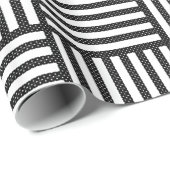 Original BLACK AND WHITE DOUBLE DIAMOND PATTER Geschenkpapier (Rolleneckpunkt)