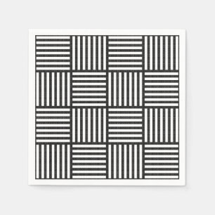 Original BLACK AND WHITE DOUBLE DIAMOND PATTER Serviette