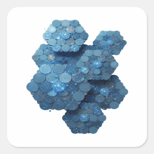 Original Blau BLUE COINS Aufkleber Grafik (Vorderseite)