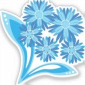 Original blaue Blumen Aufkleber (Vorderseite)