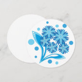 Original blaue Blumen Einladung (Vorne/Hinten)