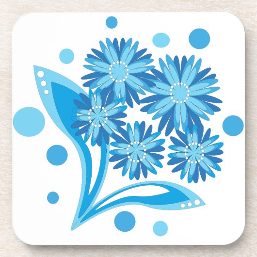 Original blaue Blumen Getränkeuntersetzer (Vorderseite)