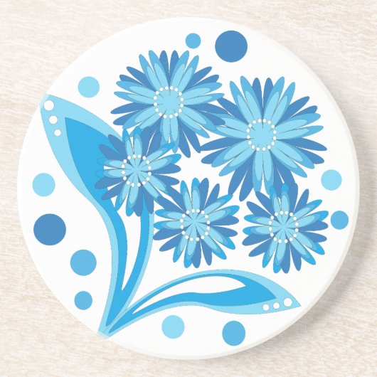 Original blaue Blumen Getränkeuntersetzer (Vorne)