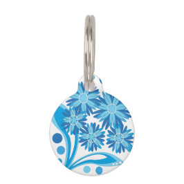 Original blaue Blumen Haustiermarke