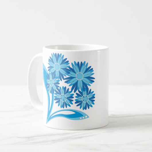 Original blaue Blumen Kaffeetasse (Vorderseite Links)