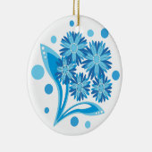 Original blaue Blumen Keramik Ornament (Rechts)