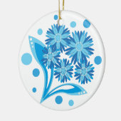 Original blaue Blumen Keramik Ornament (Links)