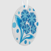 Original blaue Blumen Ornament (Vorderseite)